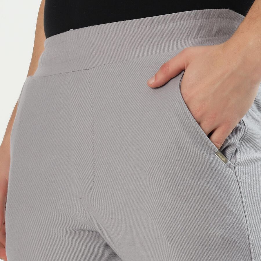 Men's Light Ash Grey Tapered Fit Track Pants, Light Grey, large