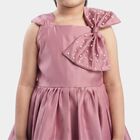 Girls' Pink A-Line Casual Frock, गुलाबी, small