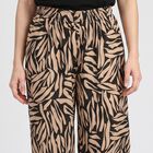 Women's Beige Relaxed Fit Printed Harem Pants, गहरा पीला, small