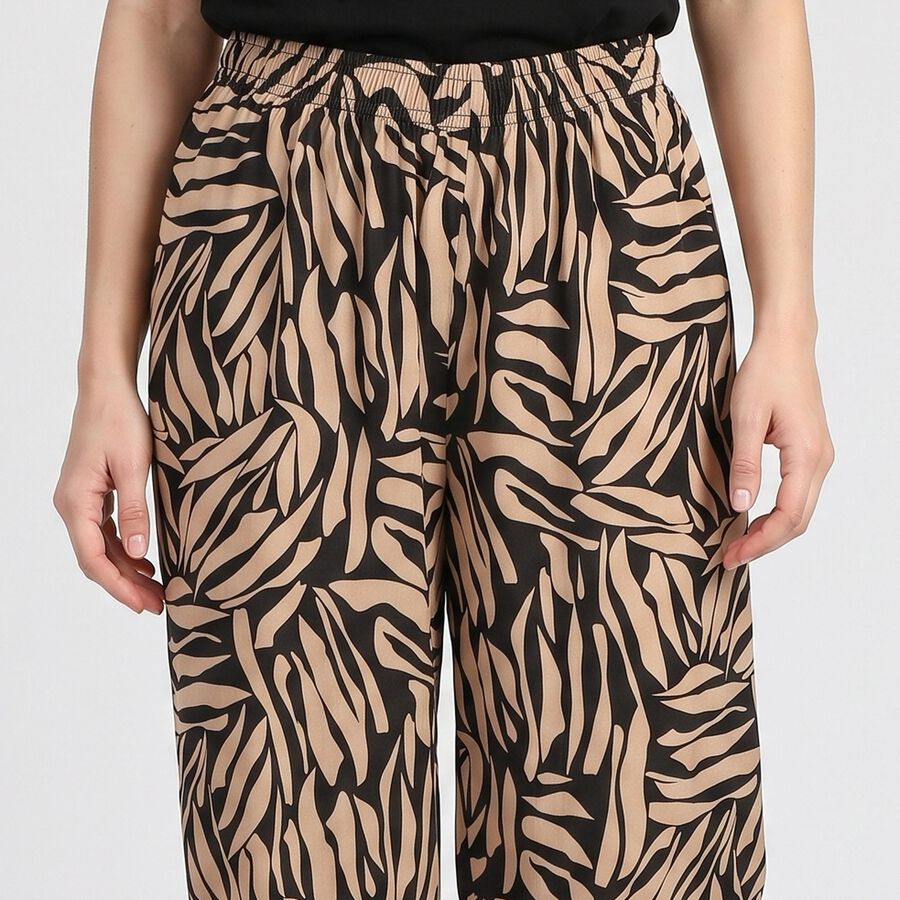 Women's Beige Relaxed Fit Printed Harem Pants, गहरा पीला, large