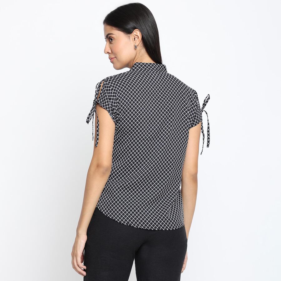 Checks 3/4th Sleeves Shirt, Black, large image number null