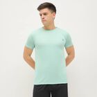 Men's Mint Green Crew Neck Athleisure T-Shirt, Aqua, small
