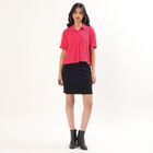 Women's Bright Fuchsia Pink Half Sleeve Classic Casual Shirt, Pink, small