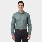 Men's Green Spread Collar Classic Formal Shirt, Dark Green, small