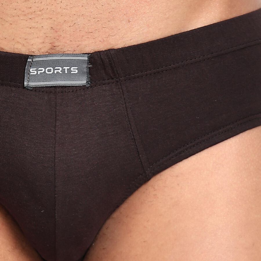 Men's 100% Cotton Briefs , भूरा, large