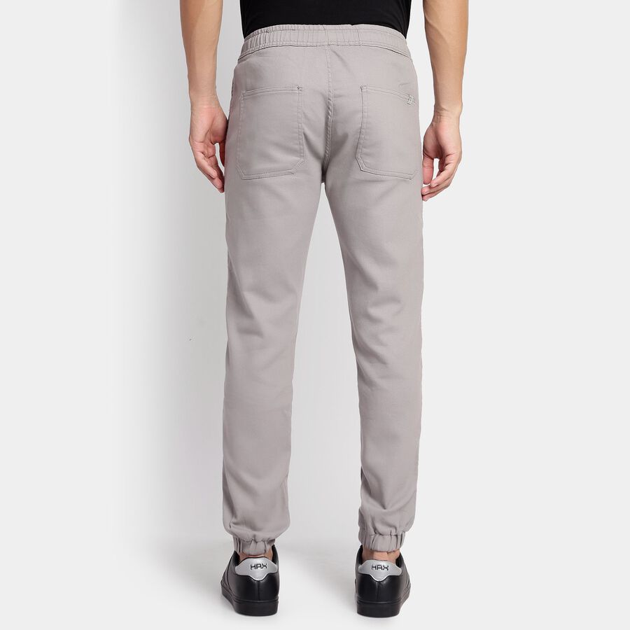 Men's Slim Fit Casual Trousers, हल्का ग्रे, large image number null