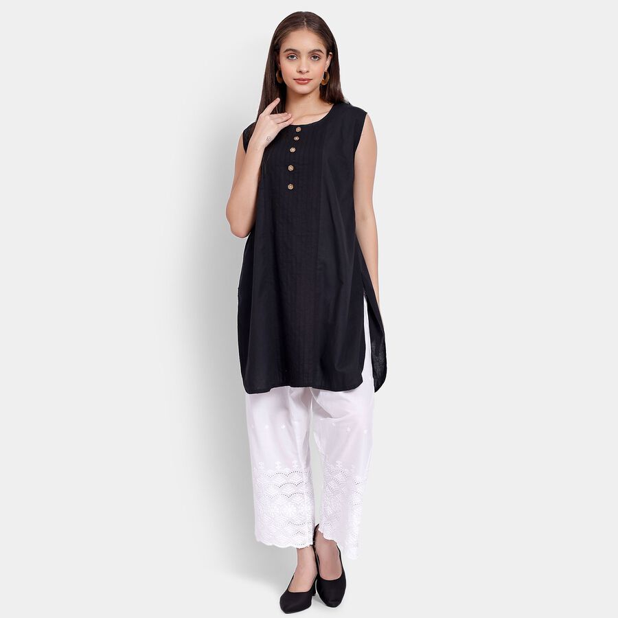 Ladies' 100% Cotton Palazzos, Off White, large image number null