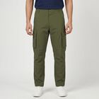 Men's Olive Green Slim Fit Casual Trousers, ओलिव, small
