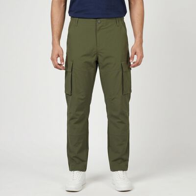 Men's Olive Green Slim Fit Casual Trousers