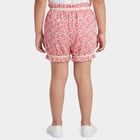 Girls Pink Regular Fit Printed Bloomer Shorts, Peach, small
