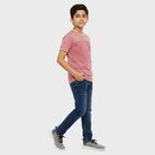 Boys Bright Pink Round Neck Casual T-Shirt, Pink, small