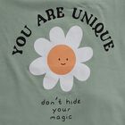 Girls' Multicolour Round Neck Printed Top and Capri Set, हल्का हरा, small