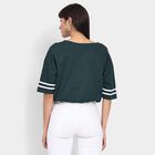 Ladies' 100% Cotton Crop  Top, गहरा हरा, small image number null
