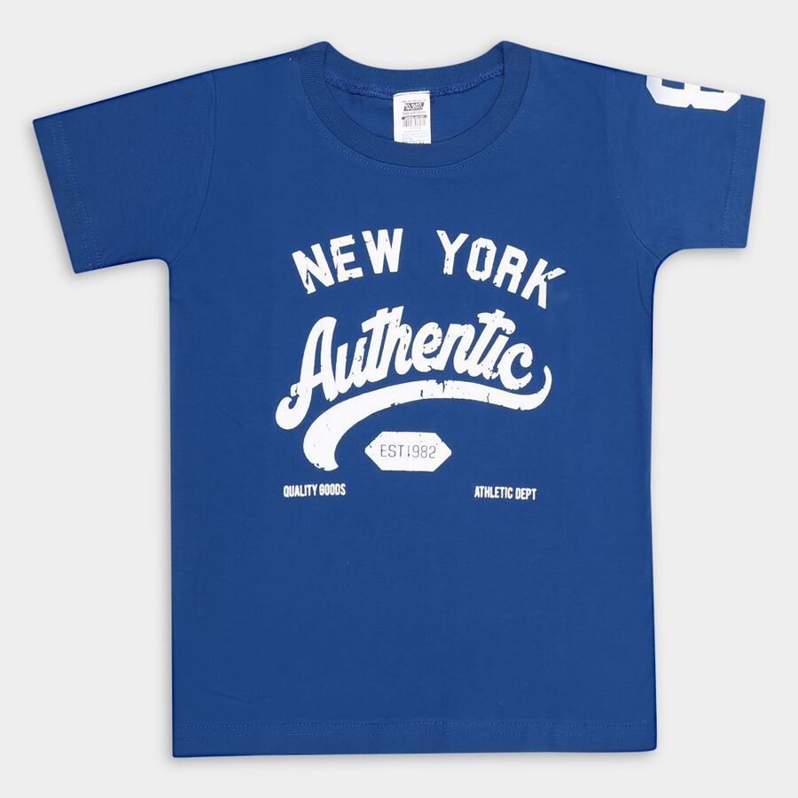 Boys' Half Sleeves T-Shirt, रॉयल ब्लू, large image number null
