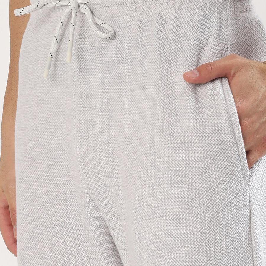 Men's Light Ash Grey Relaxed Fit Cargo Track Pants, Melange Light Grey, large image number null