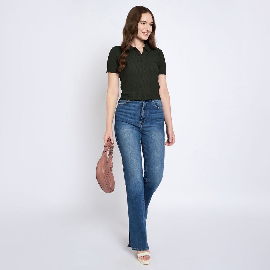 Ladies' Polo T-Shirt, Dark Green, large image number null