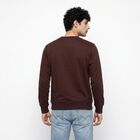 Men's Wine Crew Neck Printed Pullover Sweatshirt, Wine, small