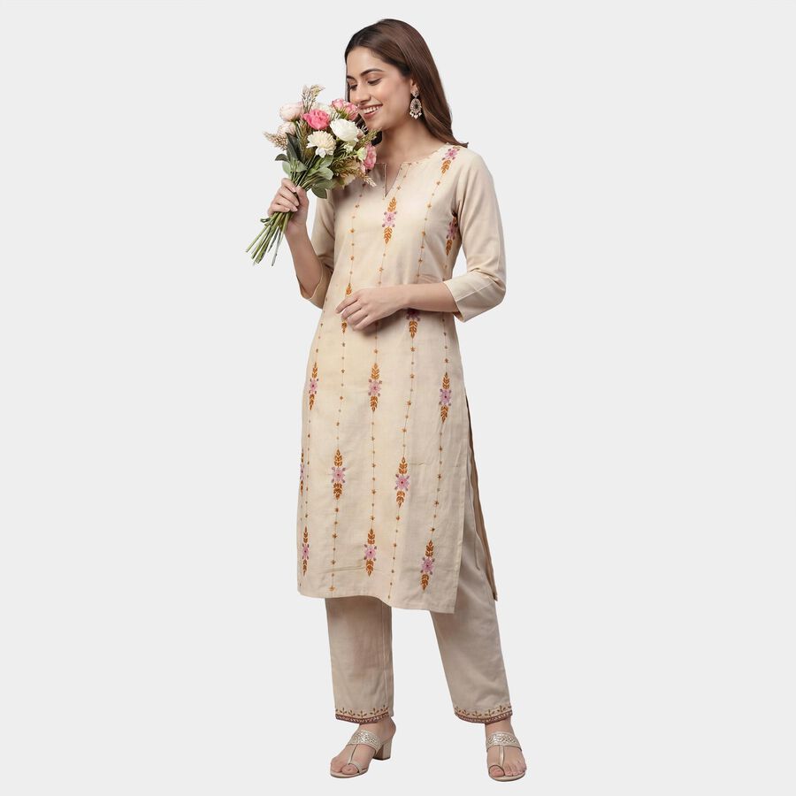 Women's Eggshell White Lace Detailed Ethnic Set, Off White, large