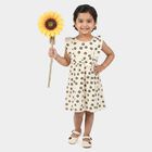 Girls' Off White Floral Printed Fit and Flare Frock, ऑफ व्हाइट, small