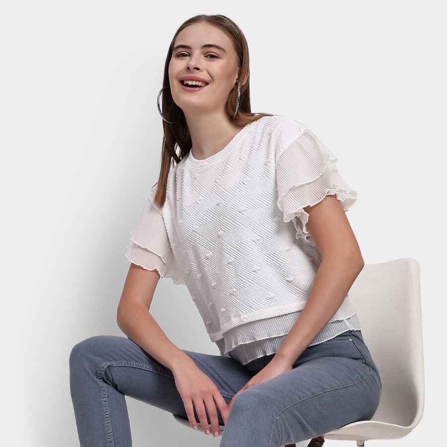 Ladies'  Crop  Top, White, large image number null