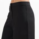 Ladies' Jet Black High-Rise Culottes Trousers, काला, small image number null