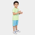 Boys' Light Green Cotton Round Neck Graphic Baba Suit, Light Blue, small