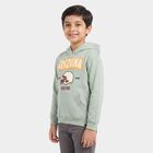 Boys' Mint Green Hoodie Neck Graphic Print Sweatshirt, हल्का हरा, small