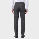 Men's Navy Blue Slim Fit Textured Formal Trousers, Navy Blue, small