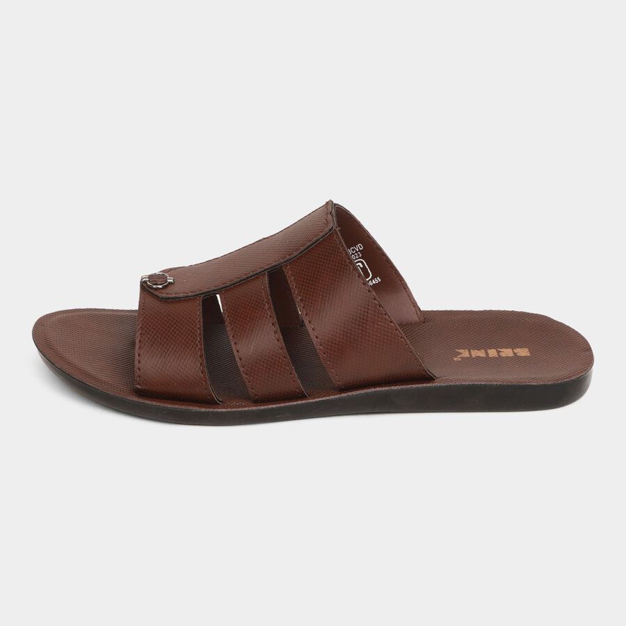 Mens Floater Sandals, Brown, large image number null