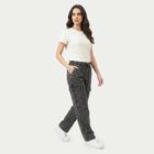 Women's Dark Grey Straight Fit Cargo Track Pants, गहरा ग्रे, small