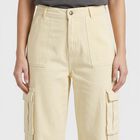 Women's Off White Wide Leg Cargo Jeans, Off White, small