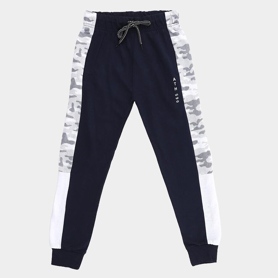 Boys' Navy Blue Camouflage Panel Cotton Blend Pyjama, Navy Blue, large image number null