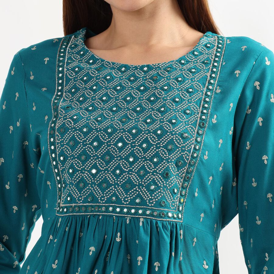 Ladies' Kurti , मध्यम नीला, large
