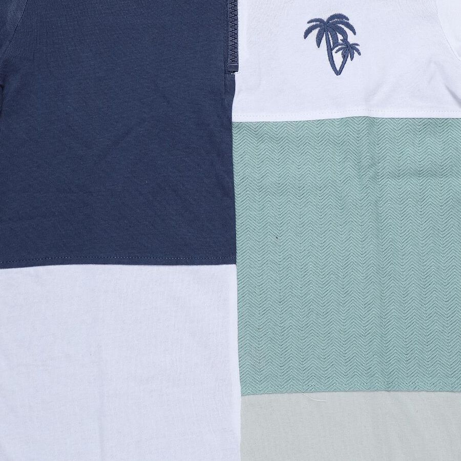 Boys' Midnight Blue Crew Neck Graphic Printed T-Shirt, Mid Blue, large