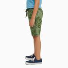 Boys' Tropical Green Cotton Printed Bermuda Shorts, ओलिव, small image number null