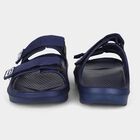 Men's Navy Blue Adjustable Strap Sliders, नेवी ब्लू, small
