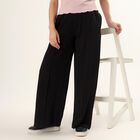 Women's Black Slim Fit Cuffed Track Pants, Black, small