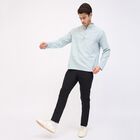 Men's 100% Cotton Cross Pocket Slim Fit Casual Trousers, Black, small image number null