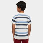 Boys' Light Blue Round Neck Graphic Printed T-Shirt, हल्का नीला, small