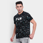Cotton Round Neck T-Shirt, Black, small image number null