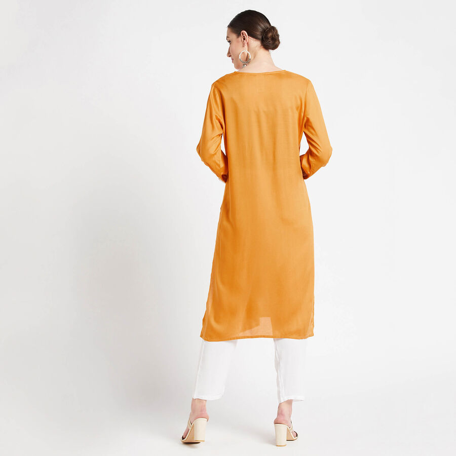 Solid Empire Line Kurta, Mustard, large image number null