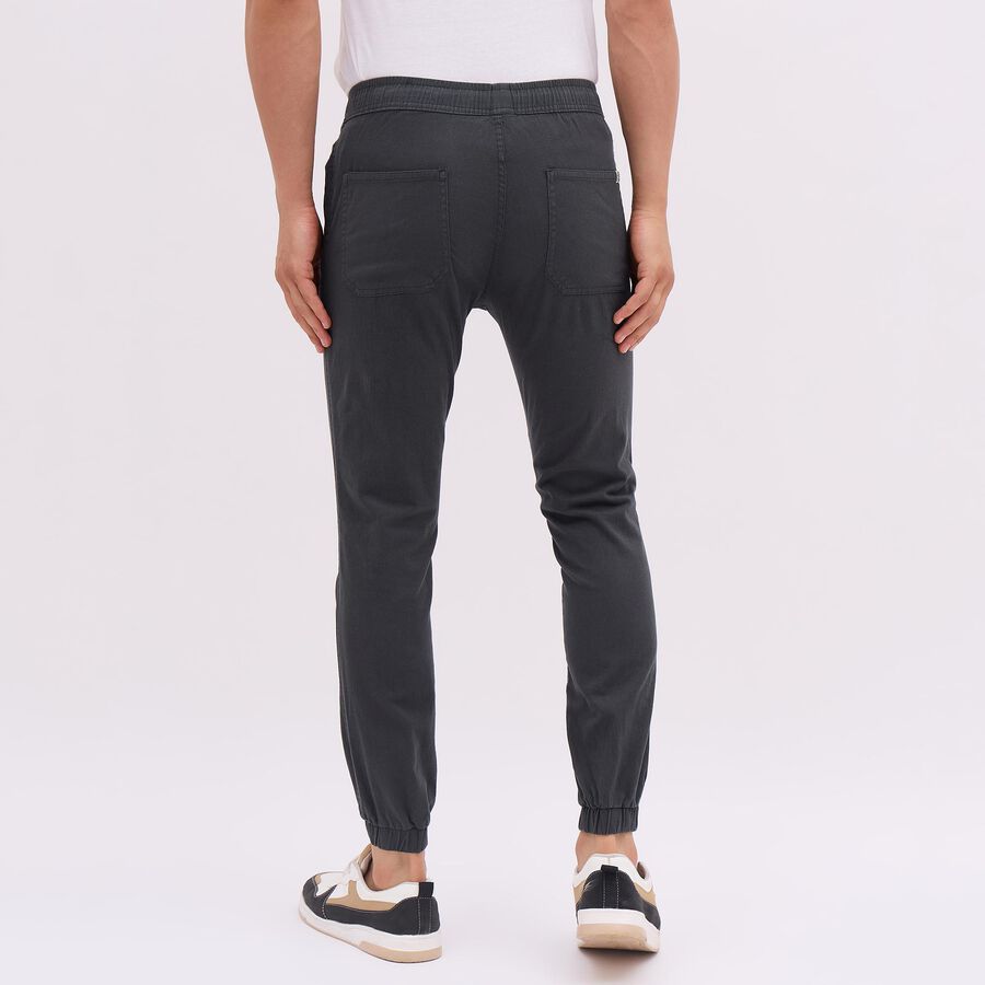 Men's Muted Green Black Slim Fit Jogger Trousers, Dark Green, large image number null