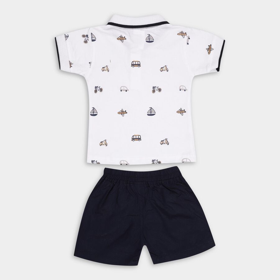 Infant Boys' 100% Cotton Polo Baba Suit, Navy Blue, large image number null