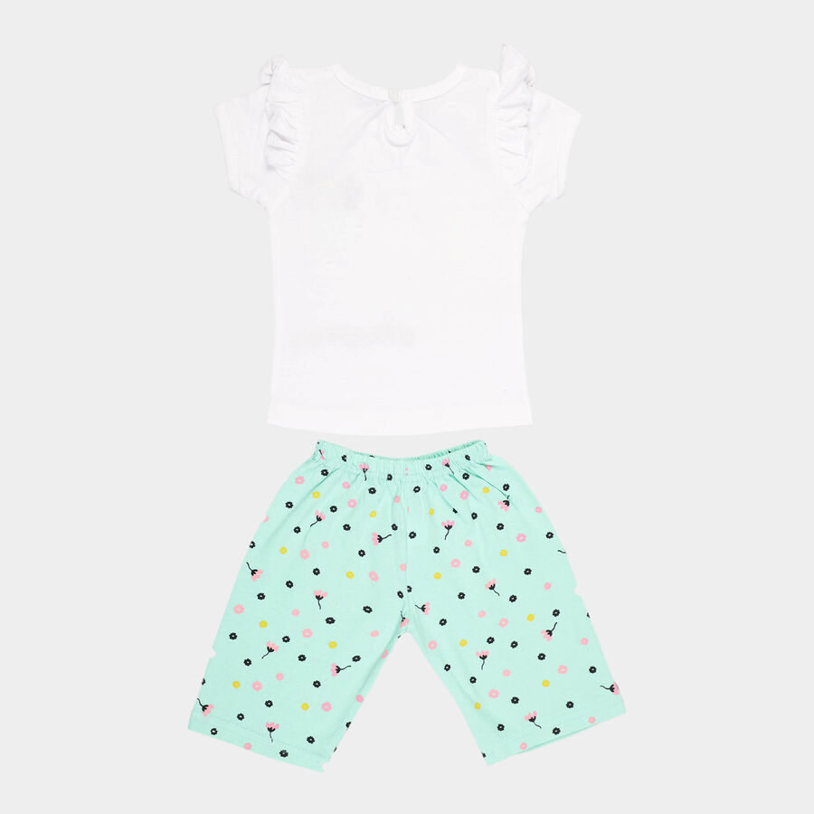 Infants Cotton Capri Set, Light Green, large image number null