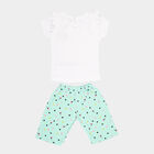 Infants Cotton Capri Set, Light Green, small image number null