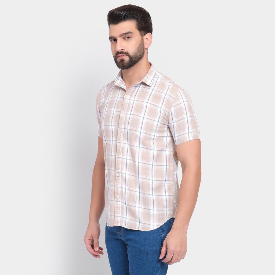 Men's 100% Cotton Casual Shirt, Beige, large image number null