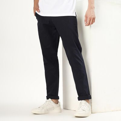 Men's 100% Cotton Slim Fit Casual Trousers