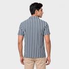 Men's Blue Camp Collar Casual Shirt, Mid Blue, small