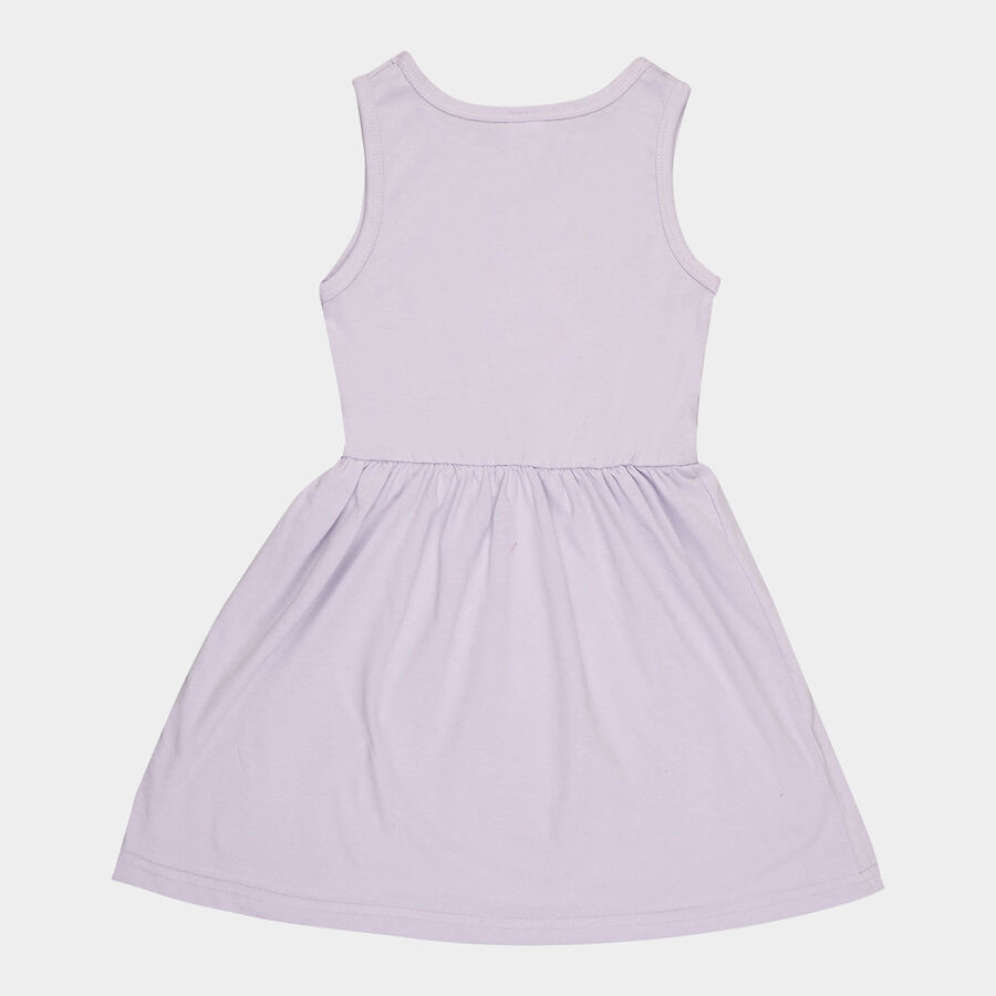 Girls Sleeveless Frock, Lilac, large image number null