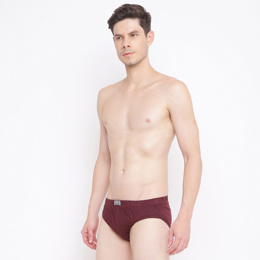 Solid V-Cut Brief, Wine, large image number null